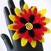 Demi (Funky Felt Flowers Cocktail Ring)