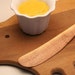 Wooden spreader knife kitchen utensil carved from salvaged Mesquite wood