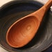 Large wooden serving spoon carved from Black Cherry wood