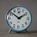 Vintage French Japy Sky Blue Alarm Clock 60's Retro/ Mid Century