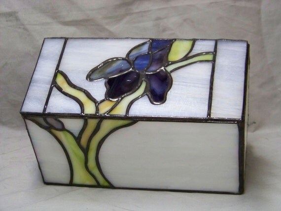 Cremation Urn Stained Glass Iris