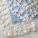 Knitted Baby Blanket - Light Blue with White Edges