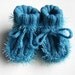 Hand Knitted Baby Booties - Blue, 3 - 6 months