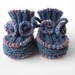 Baby Booties - Hand Knitted - Blue, 6 - 9 months