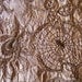 Victorian Ribbon Spiders and Webs Gold Metal Thread Embroidery on Peach Silk Taffetta 7.5" x 36"