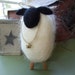 Primitive Country White Mohair Sheep Cinnamon Stick Legs Needle Felted