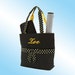 PERSONALIZED DIAPER BAG - 3 Piece Set - Quilted Black with Gold Accents and Gold Polka Dots