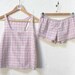Cropped Racerback Plaid Pajama Set
