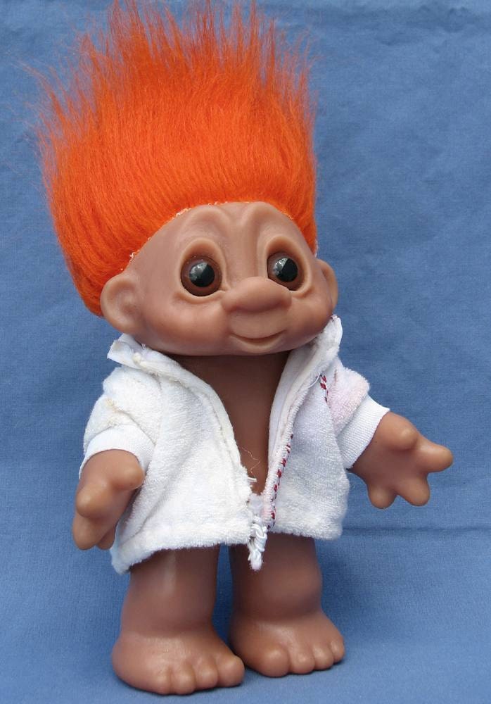 1988 DAM TROLL orange hair and white bathrobe 7