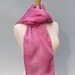 Valentine silk scarf hand dyed pink with hearts