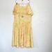 60s Yellow Garden Party Dress / Boho Chic / Size L - XL