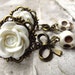 Corpse Bride - 3/4" (3/4) plugs on Antique Brass Settings