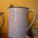 Antique French Enamel Blue and White Pitcher Very Unusual Shape
