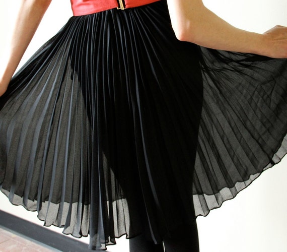 black knee length circle skirt