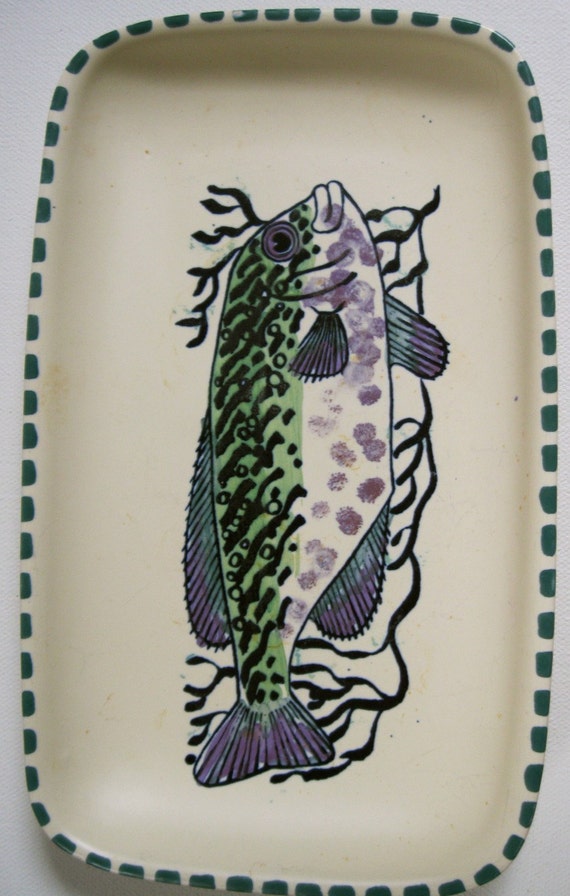Items similar to Devon Honiton Pottery Fish Plate on Etsy