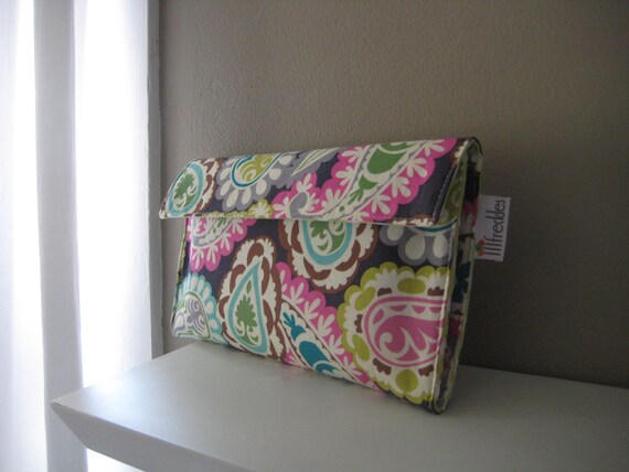 Items similar to Diaper Clutch in Roco Paisley with Ta Dot Lime ...