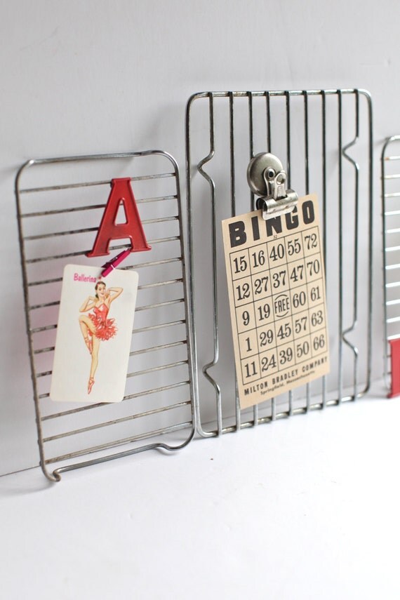 Small Wire cooling racks repurposed memo boards