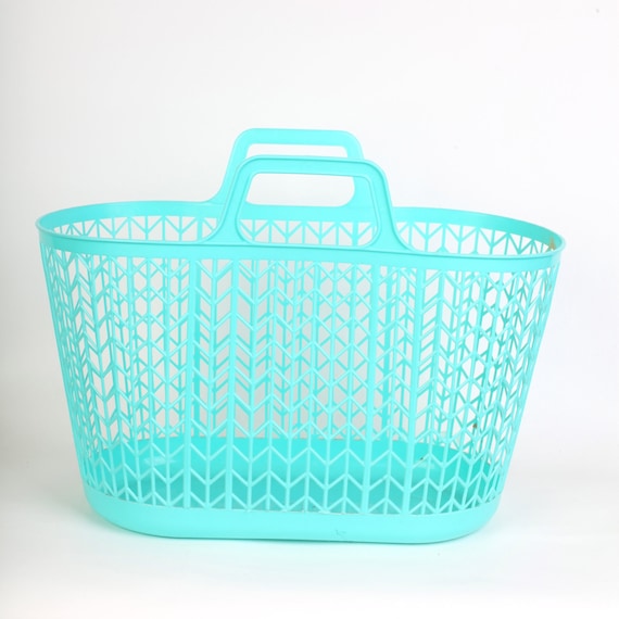 Turquoise extra large plastic tote
