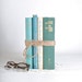 Home decor book set, greens and blues, set of four