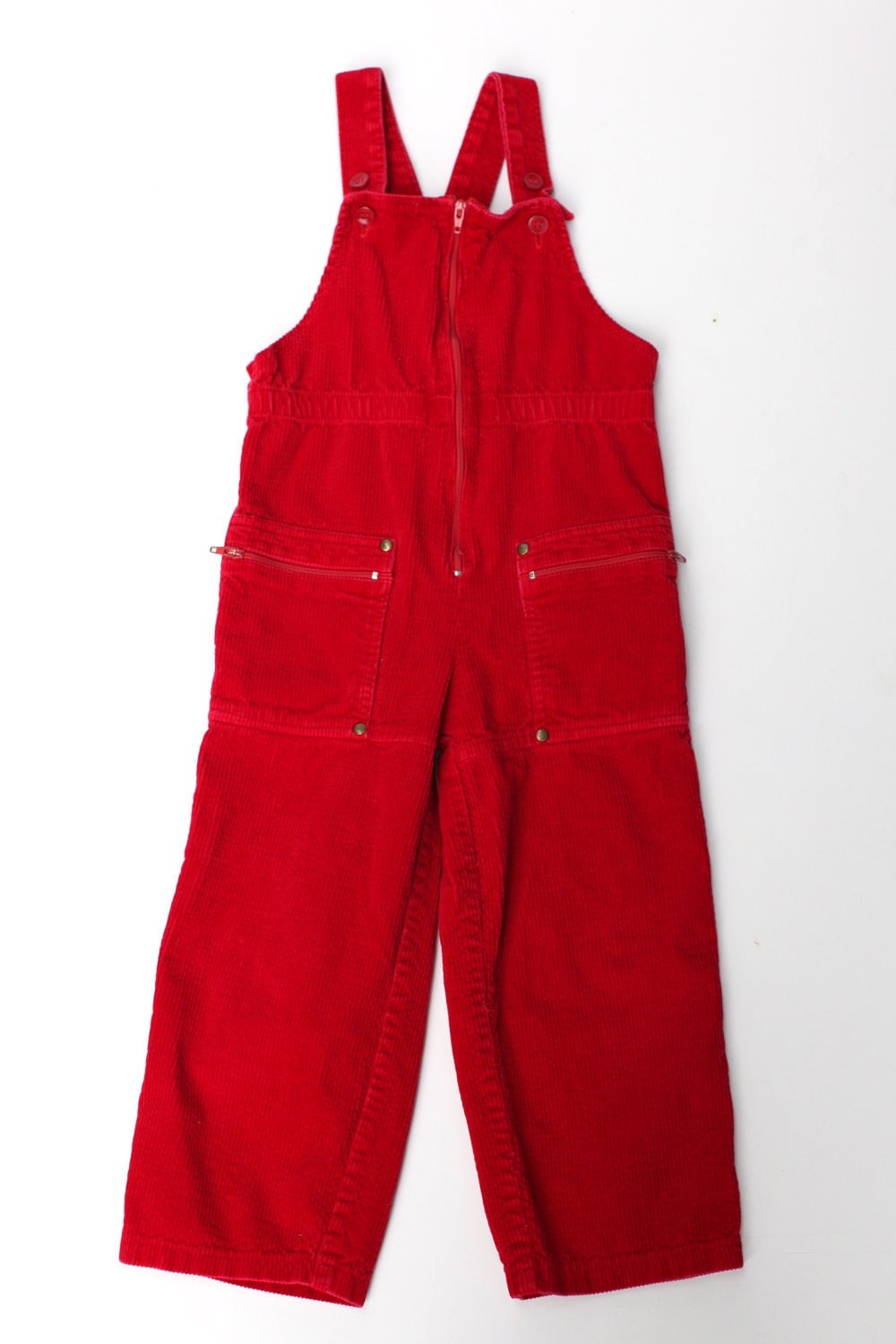 Size 3T red corduroy overalls by thisvintagething on Etsy