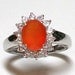 Reserved for Amy - Carnelian and White Topaz Accent ring s 7 in sterling silver "Morning Glory "