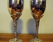 Items similar to Vintage Wine Goblets, set of 2 Godinger wine silver ...