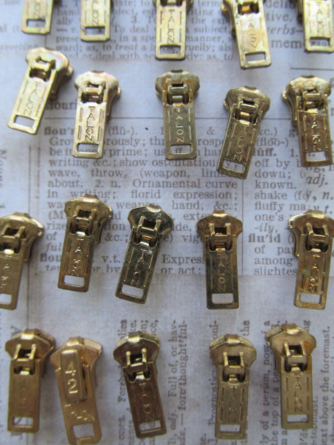 Vintage Brass Zipper Pulls Vintage Brass Zipper Pulls