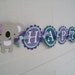 Koala Happy Birthday Banner, purples and teals - READY TO SHIP - clearance