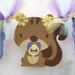 Squirrel baby shower banner, its a girl, in lavendar, yellow and teal - READY TO SHIP - clearance