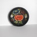 Hand Carved Wood Bowl with Folk Painting of Flowers