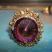 Resplendant Deep Purple "Amethyst" Cocktail Ring 1950s Adjustable