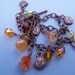Antiqued Bronze Charm Bracelet, Sun Charms, Earth Tones, Carnelian Gemstones, 8 inches long