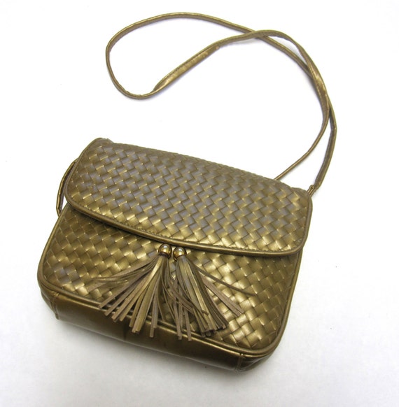 gold tassel bag