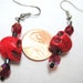 Red Crystals w/ Blood Red Baby Sugar Skulls Earrings
