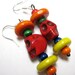 Sugar Skull Earrings Red