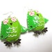 Retro Owl Earrings Lime Green Owls