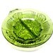 Avocado Green Glass Divided Relish Dish Candy Nut Bowl