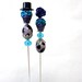 Mr & Mrs Fancypants Blue Purple Sugar Skull Cake Toppers