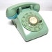 Green Blue Rotary Dial Telephone 1970s Vintage Phone