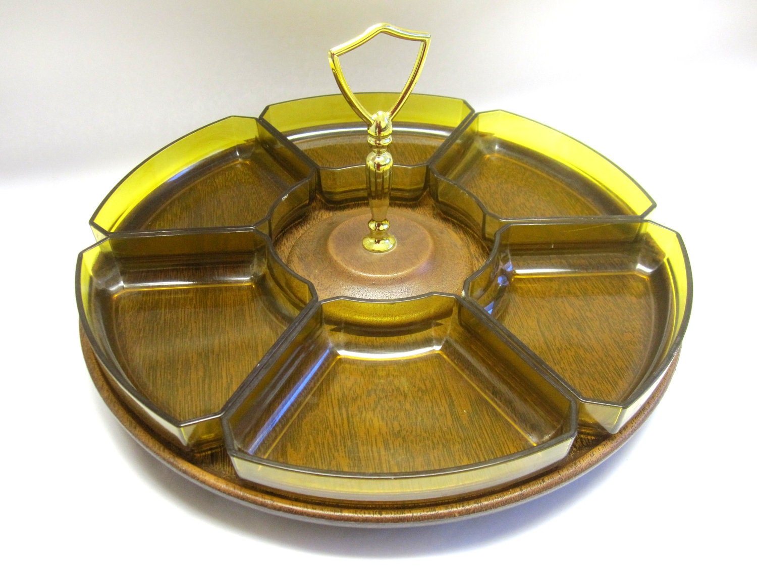 Vintage Lazy Susan Relish / Condiment Tray Great For Crafts