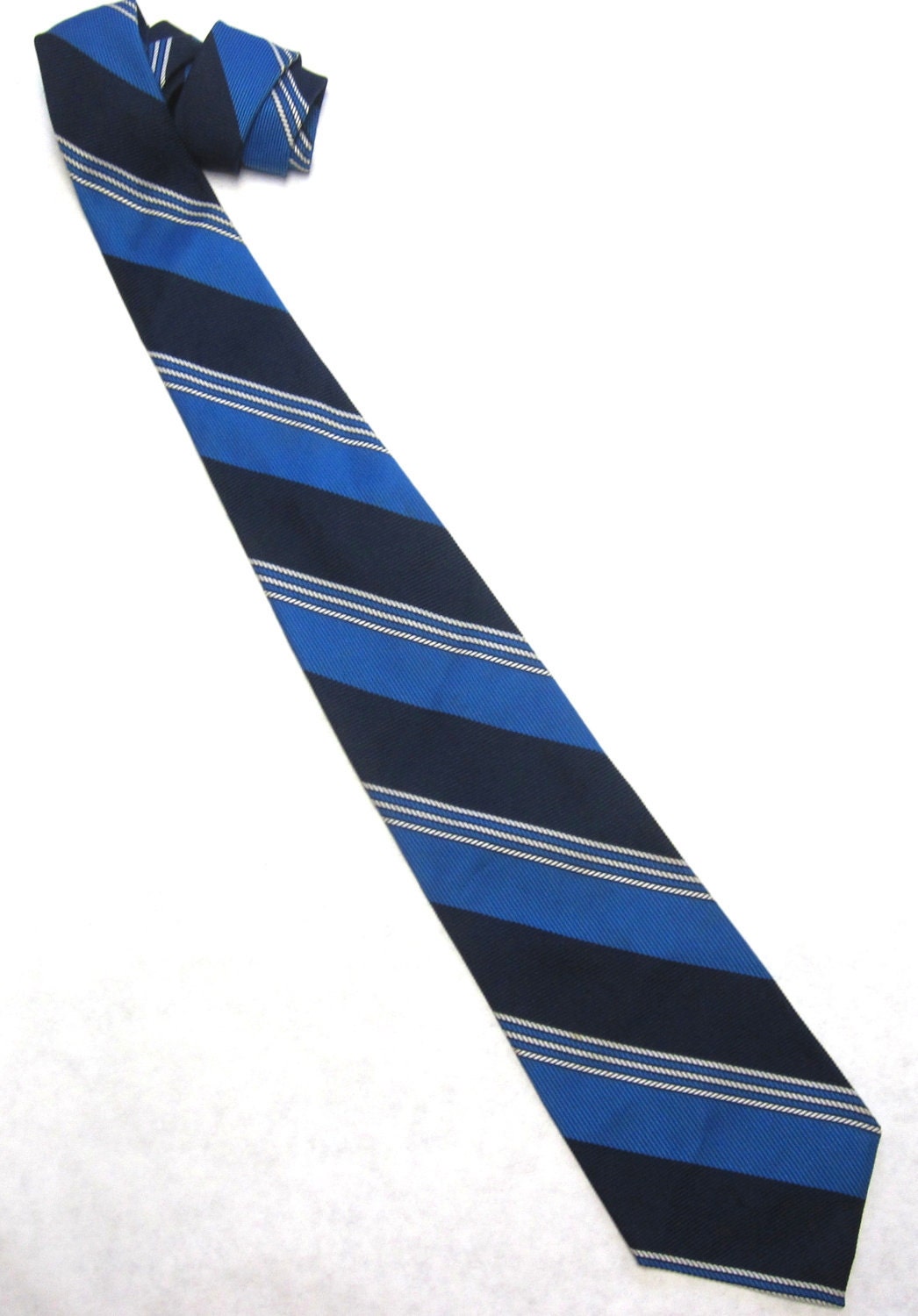 Blue White Necktie Mens Neck Tie Stripe
