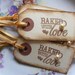 Gift Tags / Baked With Love / Hand Stamped Tags (Set of 6)