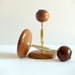 Pair Wood Candle Holders, Myrtlewood, Mid Century, Danish Modern
