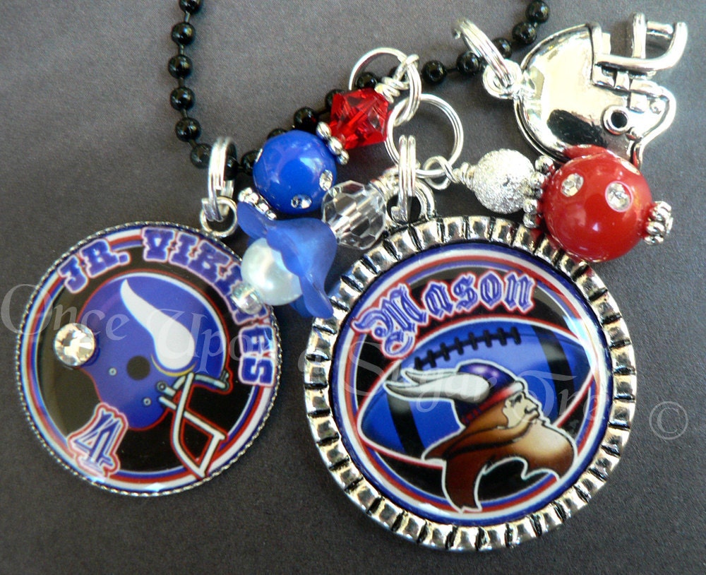 FOOTBALL NECKLACE Fully Customizable Team by onceuponasugartree