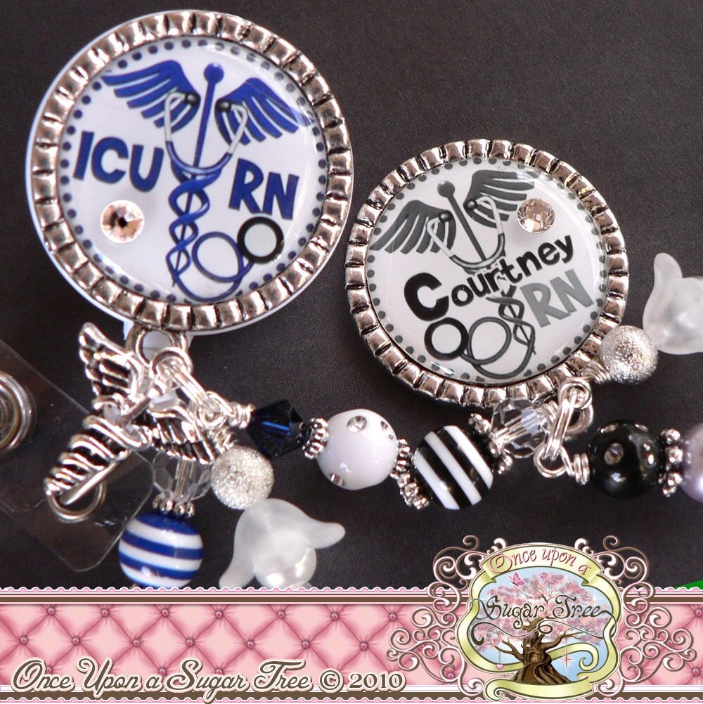 Nurse Personalized ID Badge Reel Stethoscope ICU Nurse