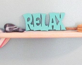 Coastal Colored Mini Surfboard Shelf, Surf Decor with Beachy Colors