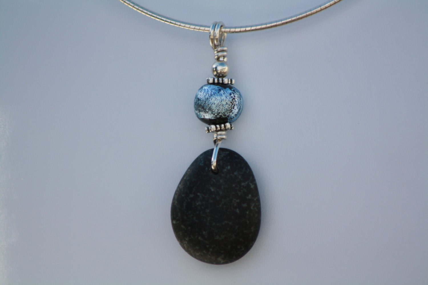 River Rock Jewelry Natural Stone Minimalist Rustic Woodland