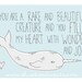 Rare and Beautiful - Narwhal - Greeting Card