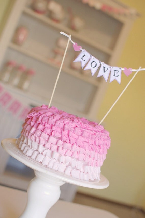 INSTANT DOWNLOAD Valentine's Printable Cake Bunting LOVE by Itsy Belle Il_570xn