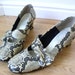 mod vtg 60s SNAKESKIN gray MARYJANE HEELS cut out shoes 8.5 space age